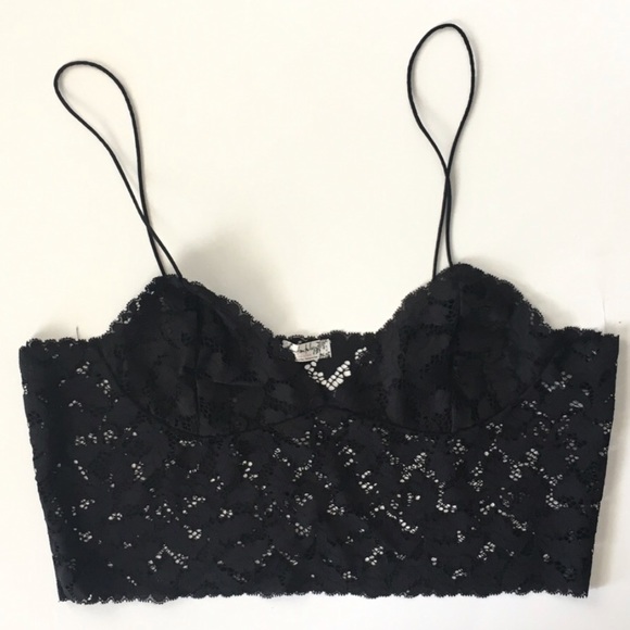 NWOT Free People Black Lace Brami Bralette size M - Picture 4 of 8